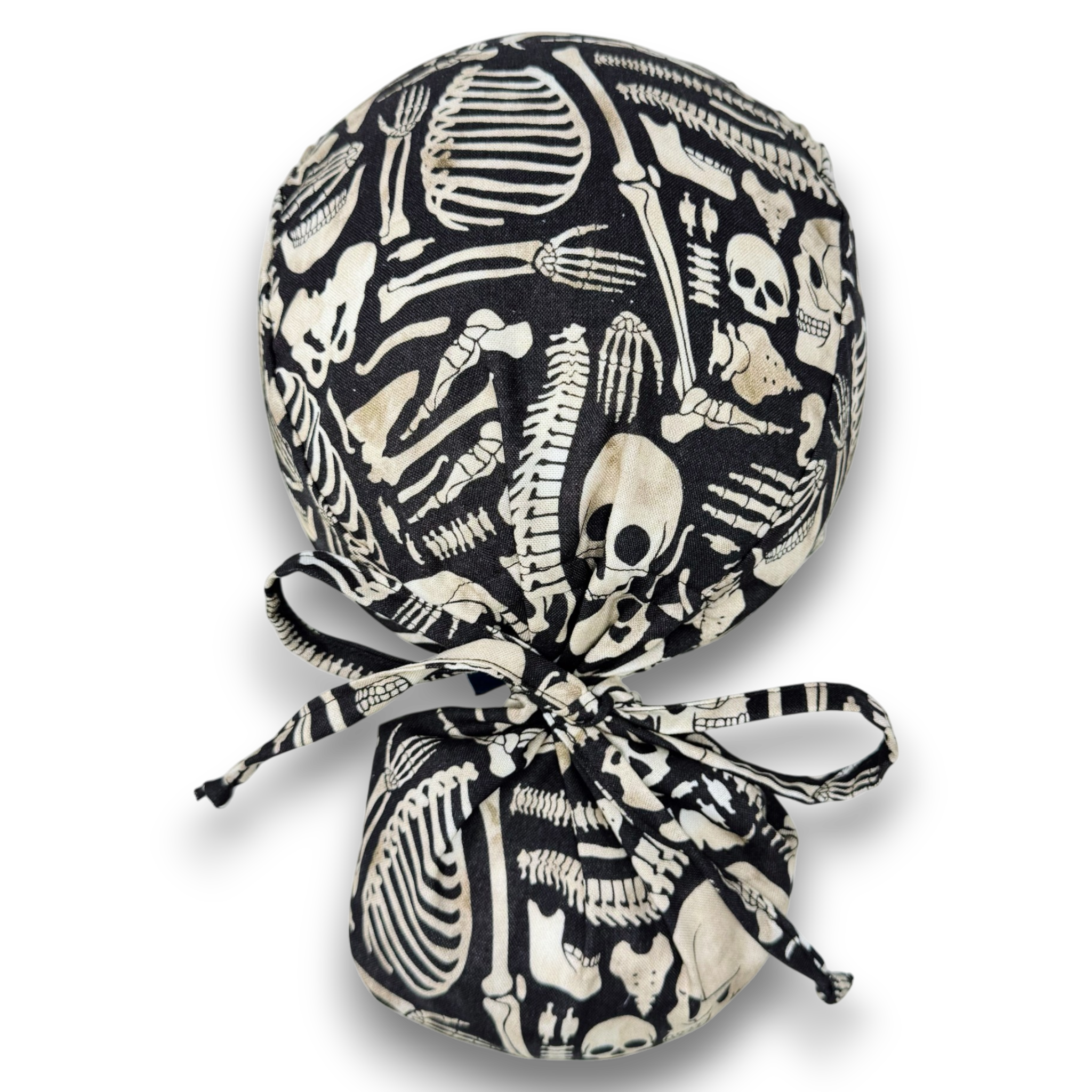 Skeleton Ponytail scrub cap for women. Anatomy Bones Surgical hat with ...