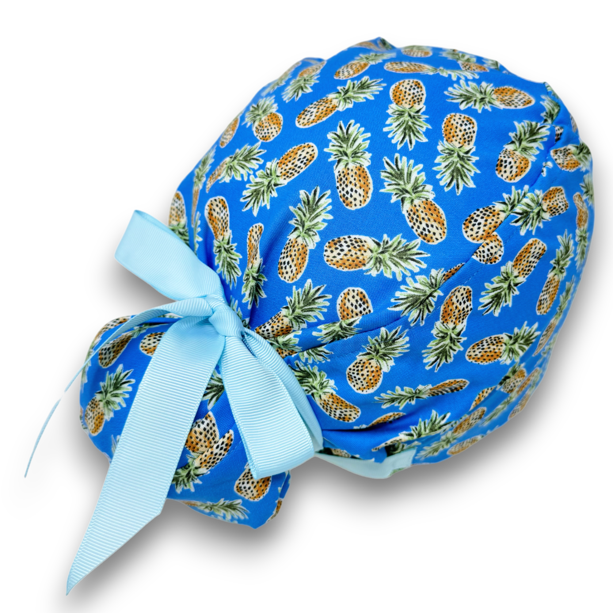 Pineapple Euro scrub cap with ties for Women by Paradise Caps. Euro PLUS style.