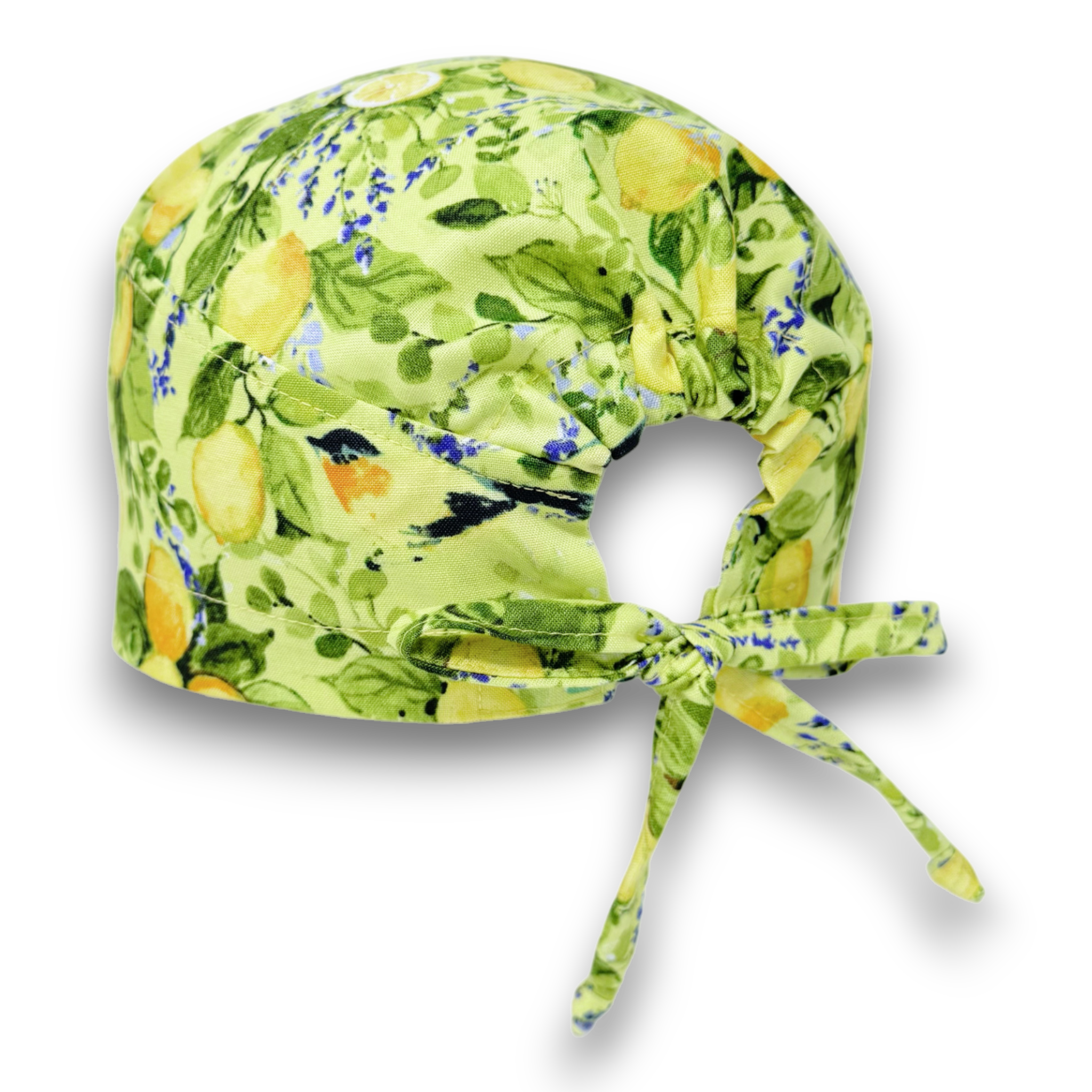 Lemon Skull tie-back style surgical scrub cap for men by Paradise Caps.
