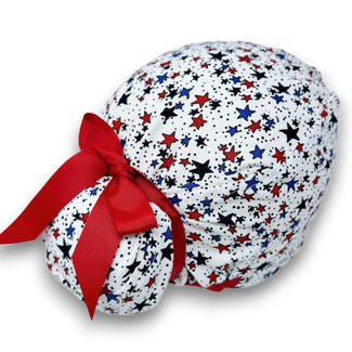 Star Euro scrub cap with ties for Women by Paradise Caps. Euro PLUS style.