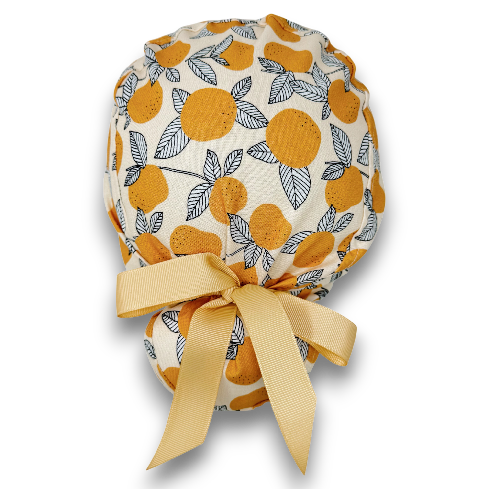 Tangerine Euro scrub cap with ties for Women by Paradise Caps. Euro PLUS style.