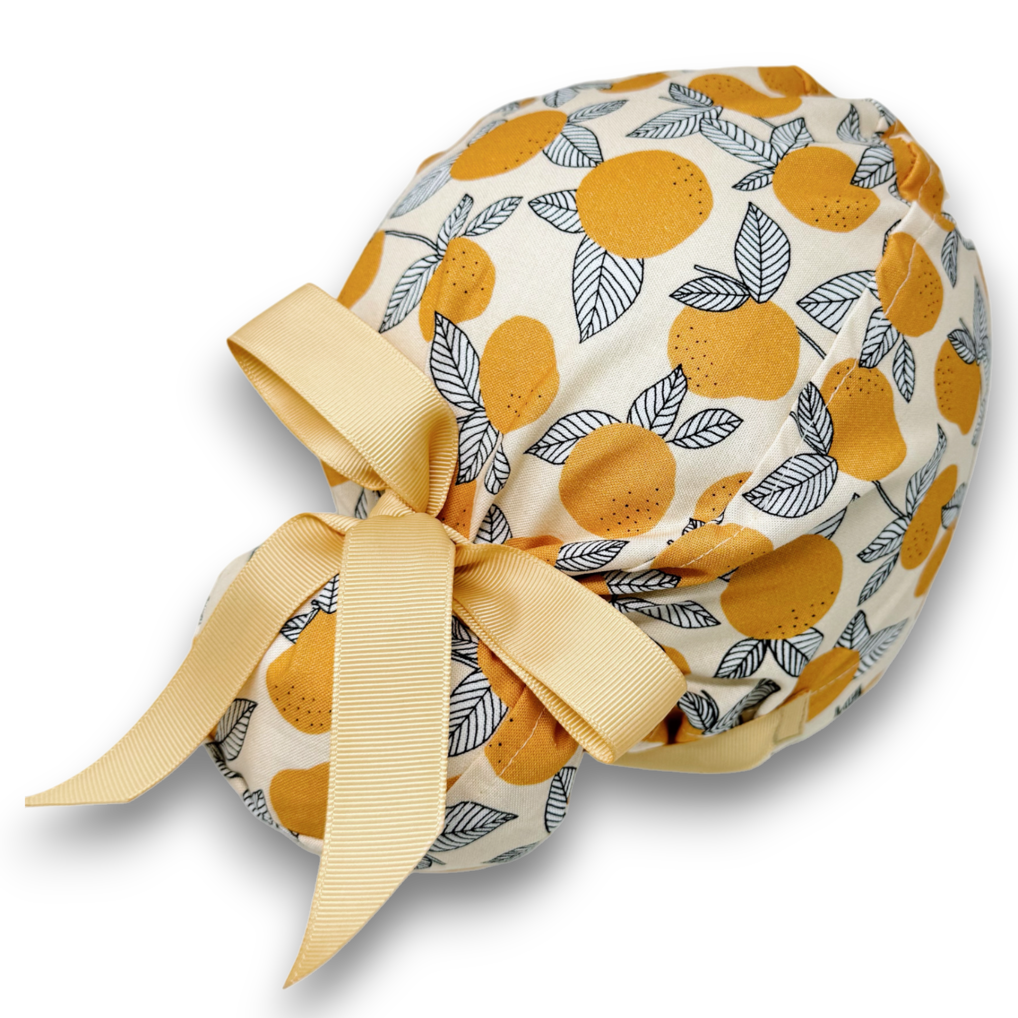 Tangerine Euro scrub cap with ties for Women by Paradise Caps. Euro PLUS style.