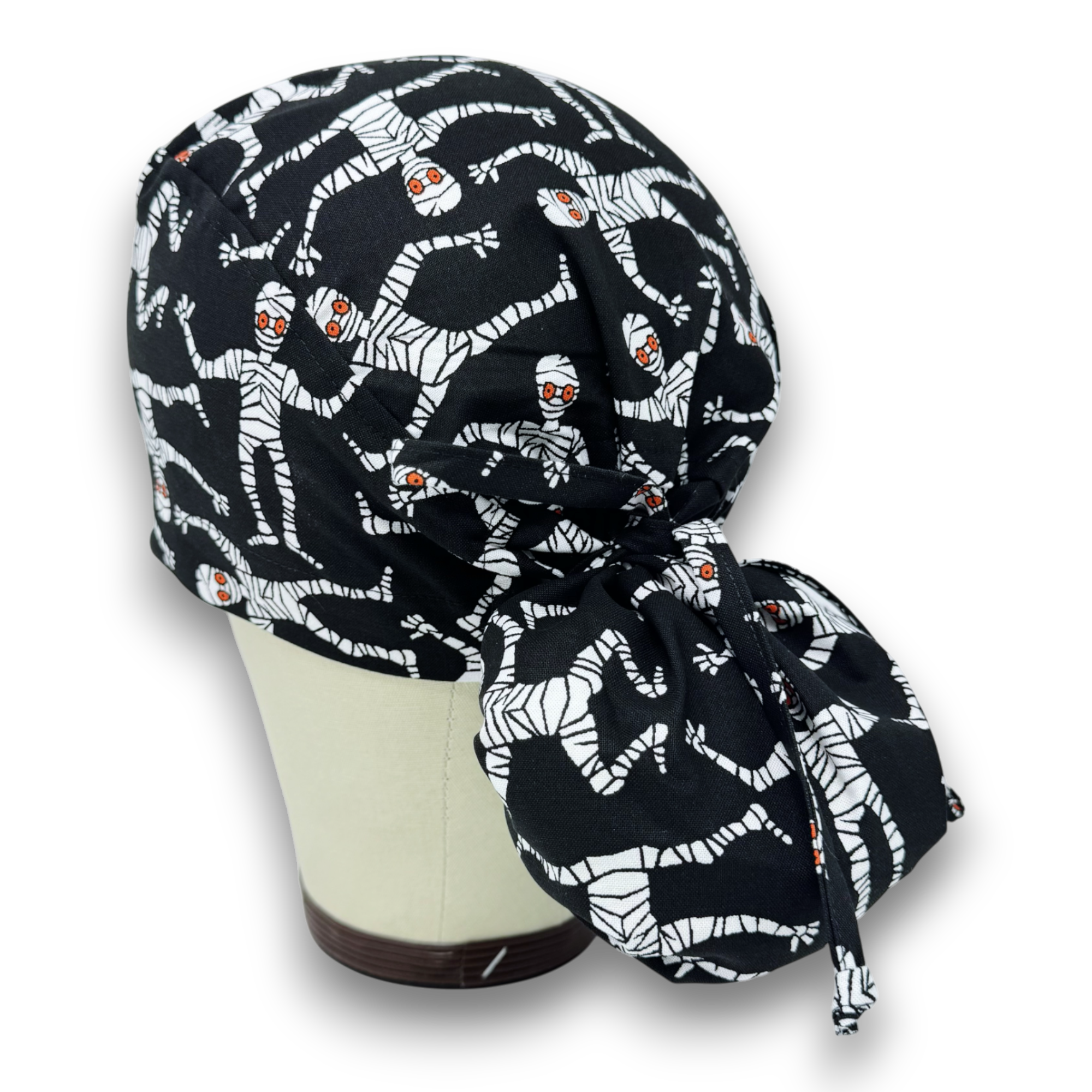 Mummy Ponytail scrub cap for women with satin lined option by Paradise Caps.