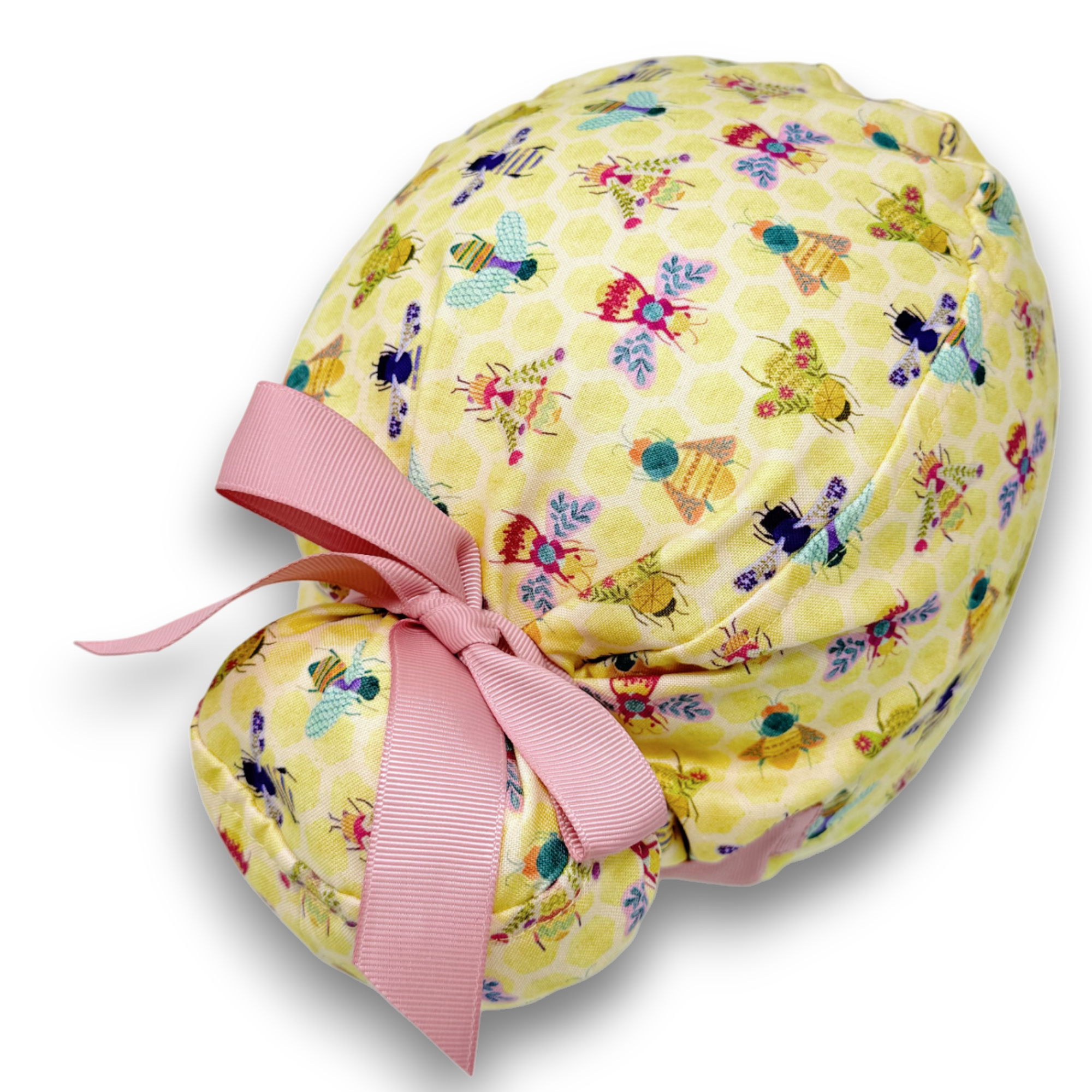 Bee Euro scrub cap with ties for Women by Paradise Caps. Euro PLUS style.