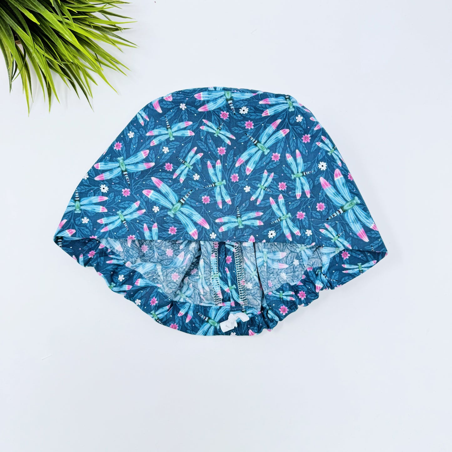 Dragonflies Euro Scrub Cap for Women, Surgical cap Satin Lined Option