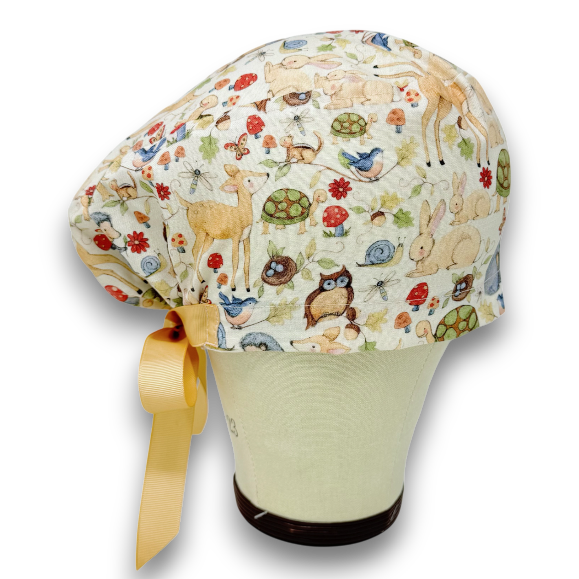 Animal Euro scrub cap with ties for Women by Paradise Caps. Euro PLUS style.