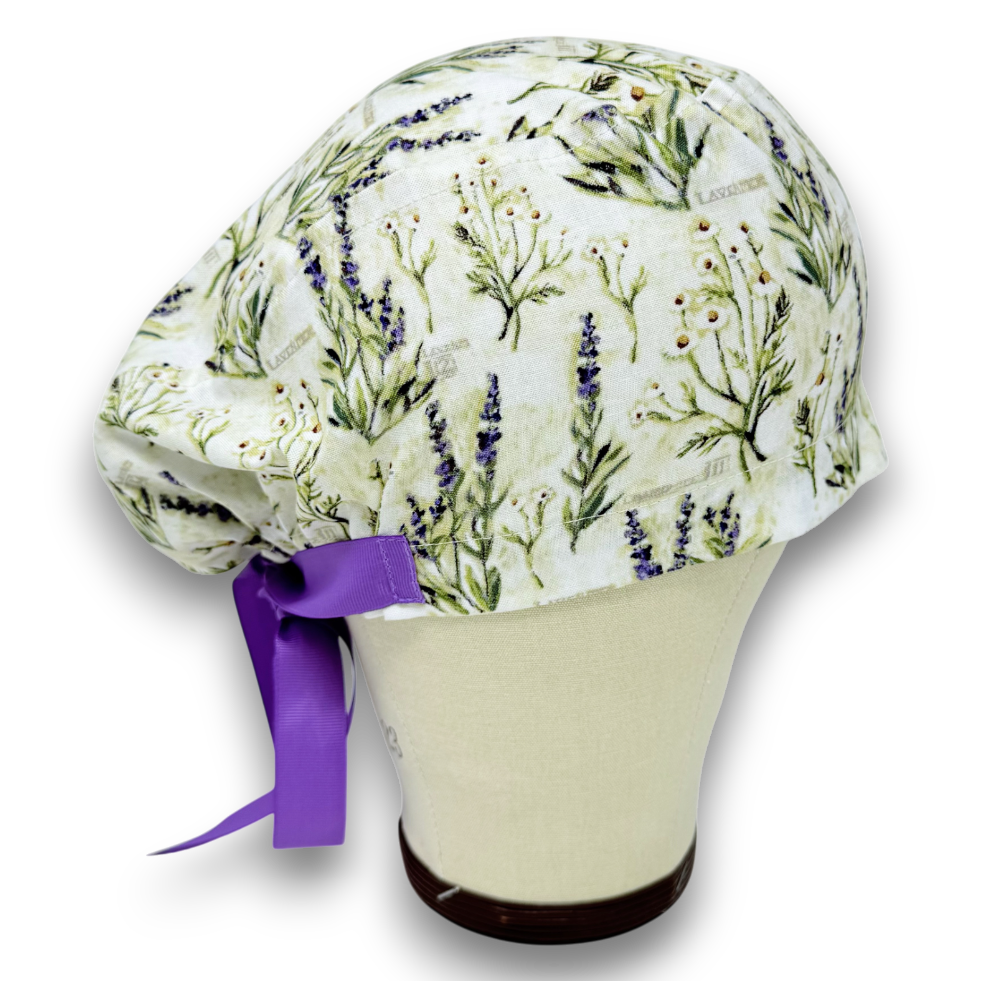 Lavender Euro scrub cap with ties for Women by Paradise Caps. Euro PLUS style.