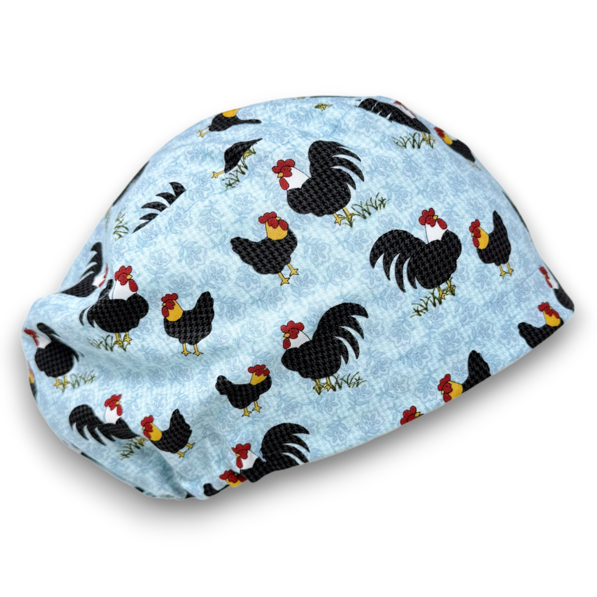 Chicken Euro Scrub Cap for Women with Satin Lined Option by Paradise Caps.
