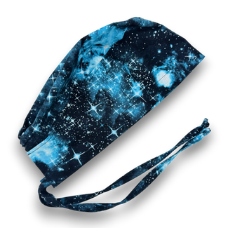 Space Skull tie-back style surgical scrub cap for men by Paradise Caps.