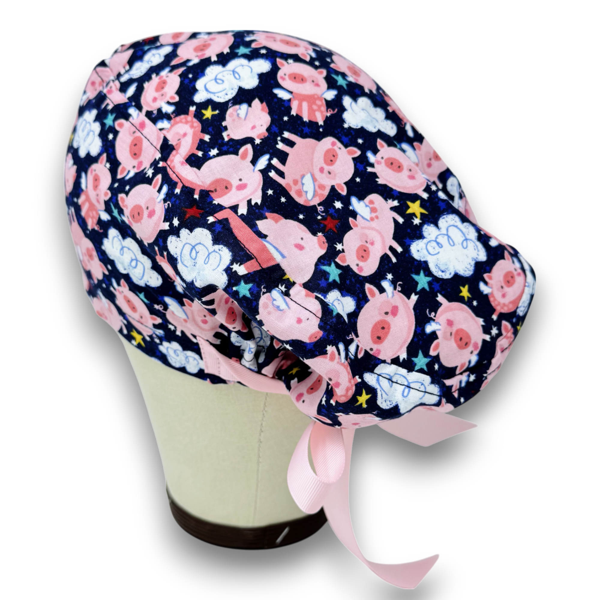 Pig Euro scrub cap with ties for Women by Paradise Caps. Euro PLUS style.