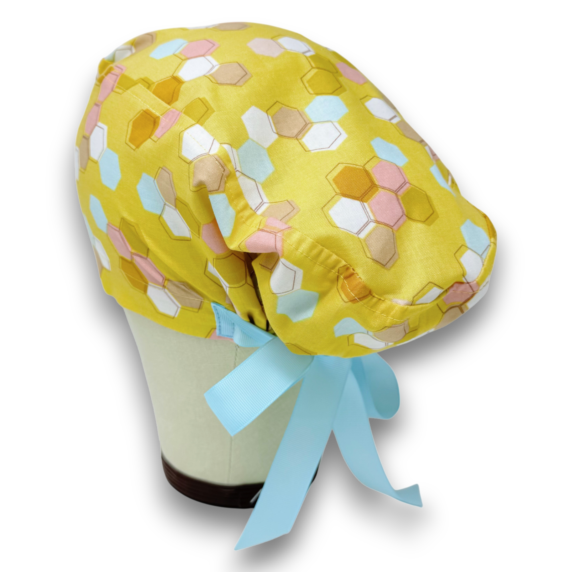 Honeycomb Euro scrub cap with ties for Women by Paradise Caps. Euro PLUS style.