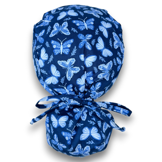 Butterfly Ponytail scrub cap for women with satin lined option by Paradise Caps.