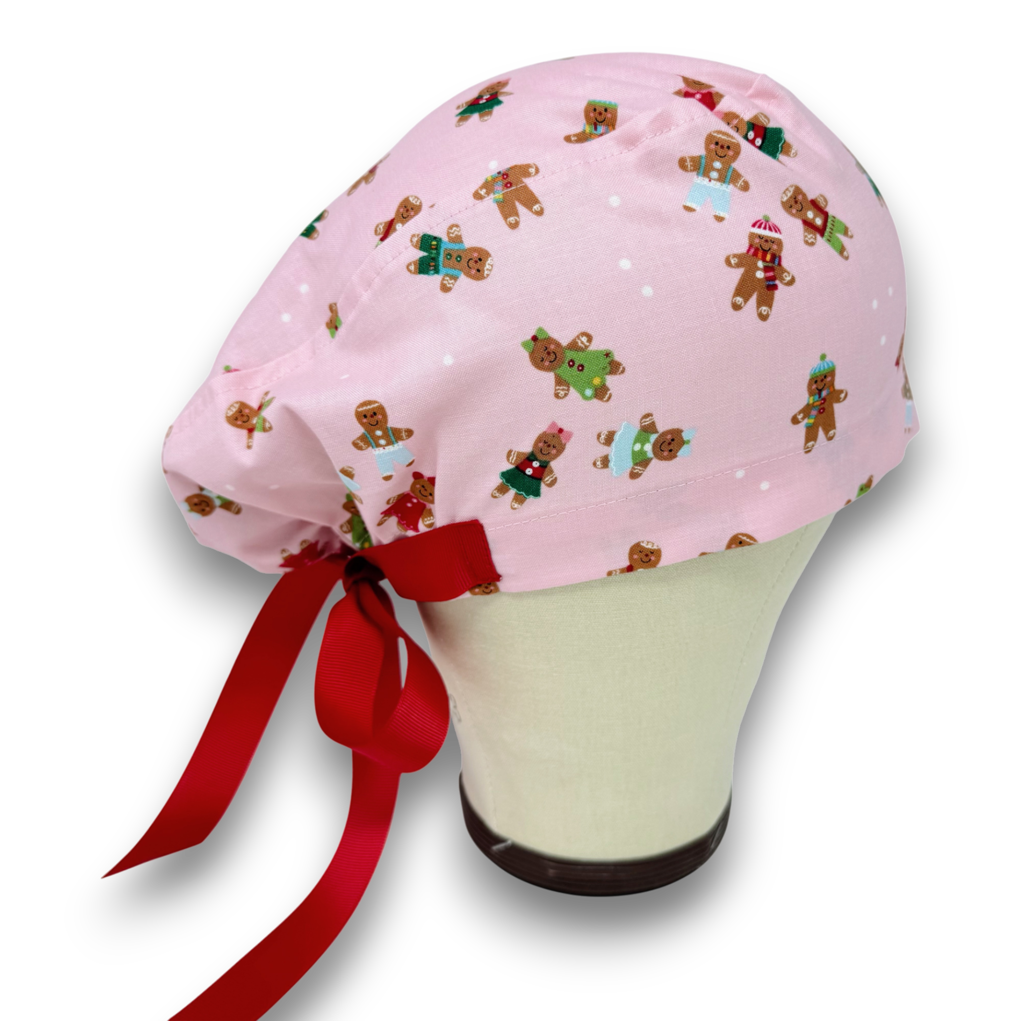 Gingerbread Euro scrub cap with ties for Women by Paradise Caps. Euro PLUS style.