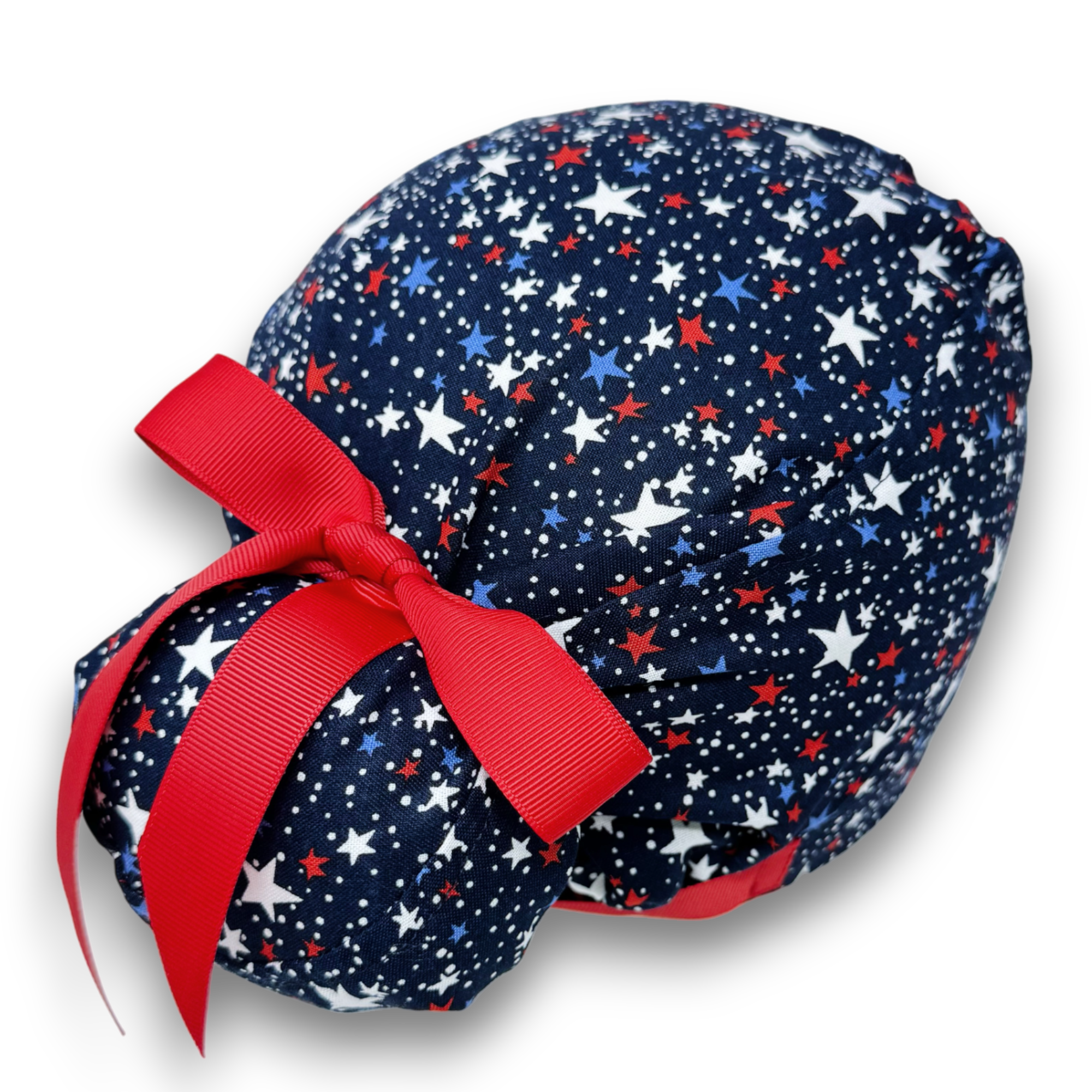 Star Euro scrub cap with ties for Women by Paradise Caps. Euro PLUS style. Blue