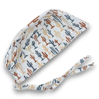 Cactus Skull tie-back style surgical scrub cap for men by Paradise Caps.