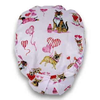 Dog Euro Scrub Cap for Women with Satin Lined Option by Paradise Caps.