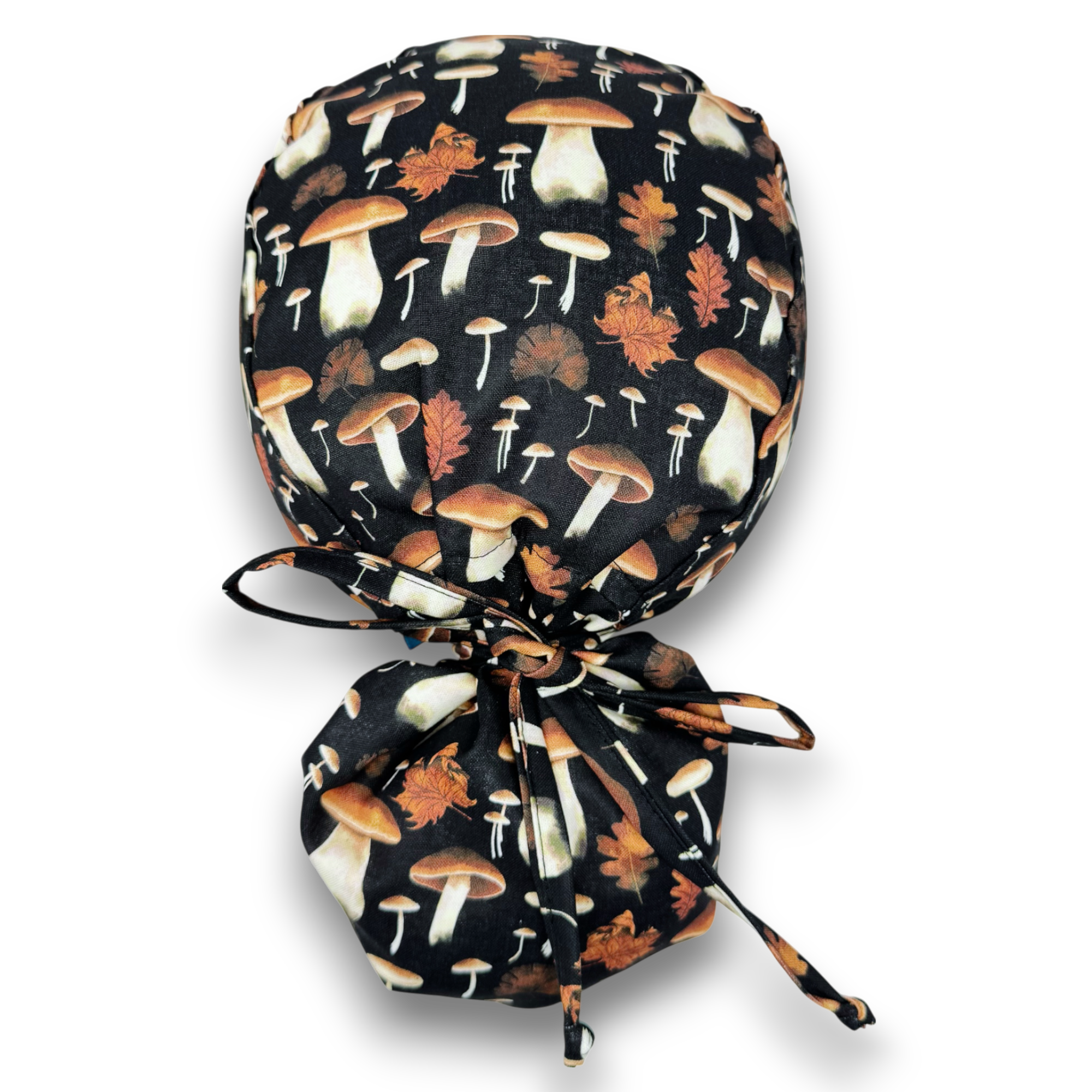 Mushroom Ponytail scrub cap for women with satin lined option by Paradise Caps.