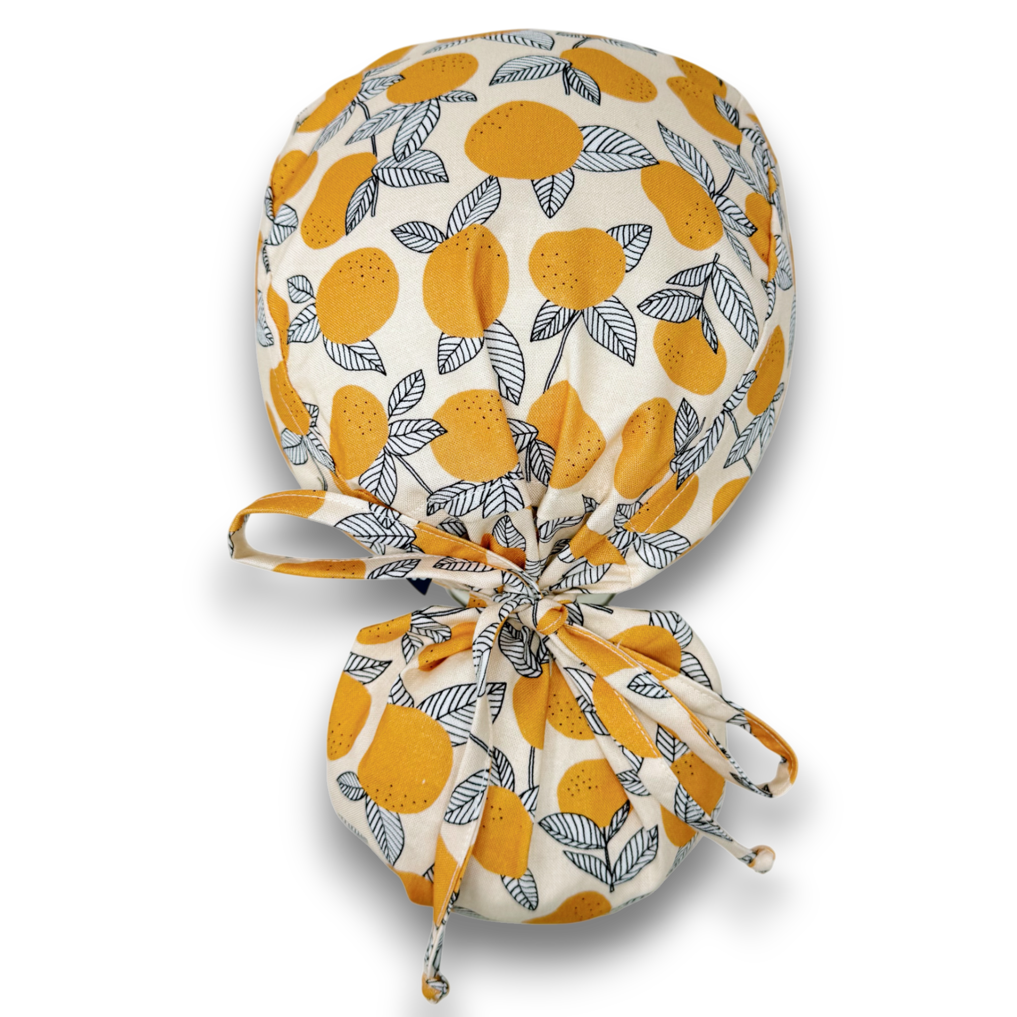Tangerine Ponytail scrub cap for women with satin lined option by Paradise Caps.