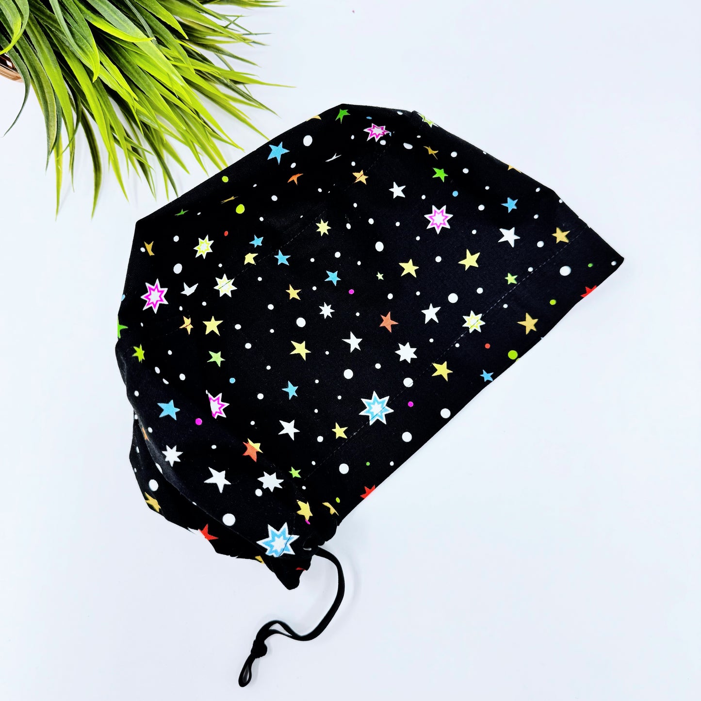 Star Gazing Euro Scrub Cap for Women, Surgical cap Satin Lined Option