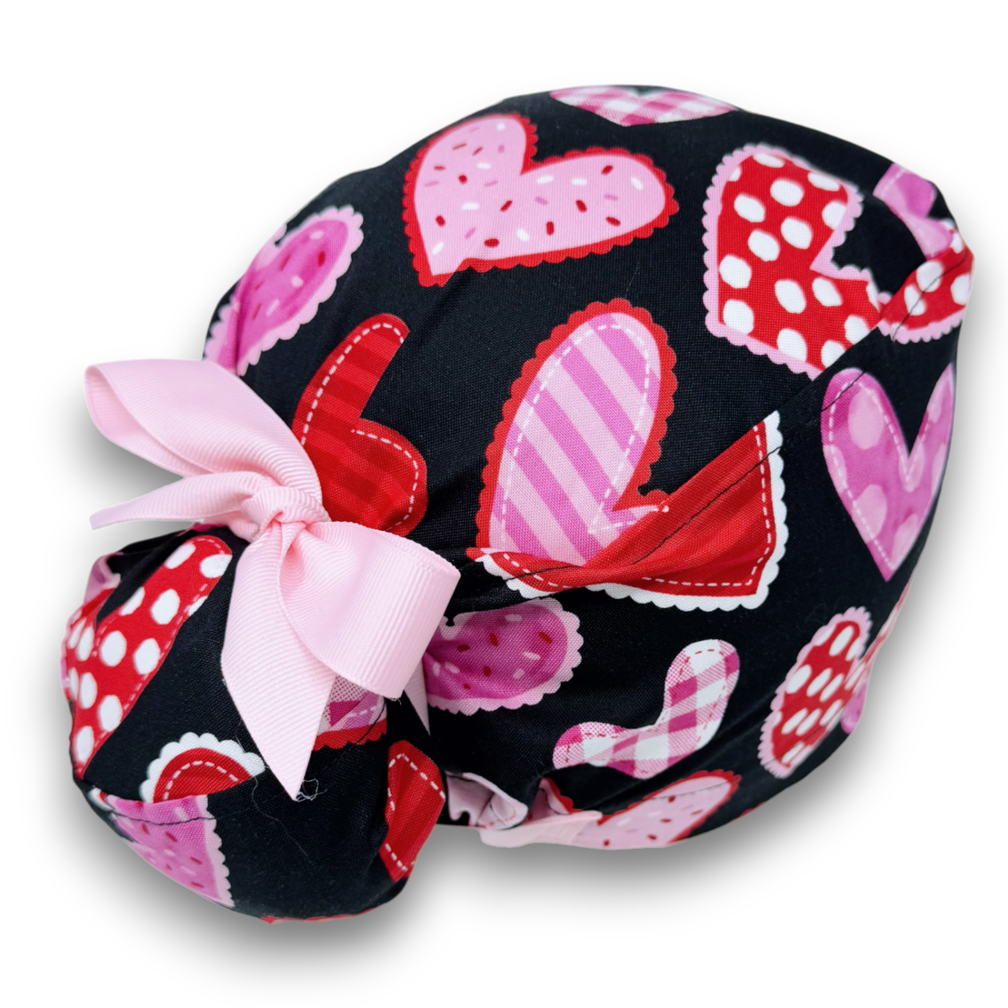 Valentine's day  Euro scrub cap with ties for Women by Paradise Caps. Euro PLUS style.