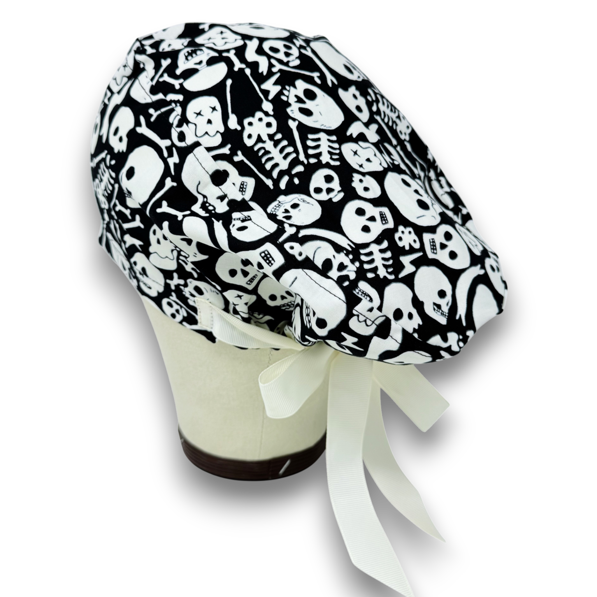 Glow Tossed Euro scrub cap with ties for Women by Paradise Caps. Euro PLUS style.