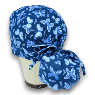 Butterfly Ponytail scrub cap for women with satin lined option by Paradise Caps.