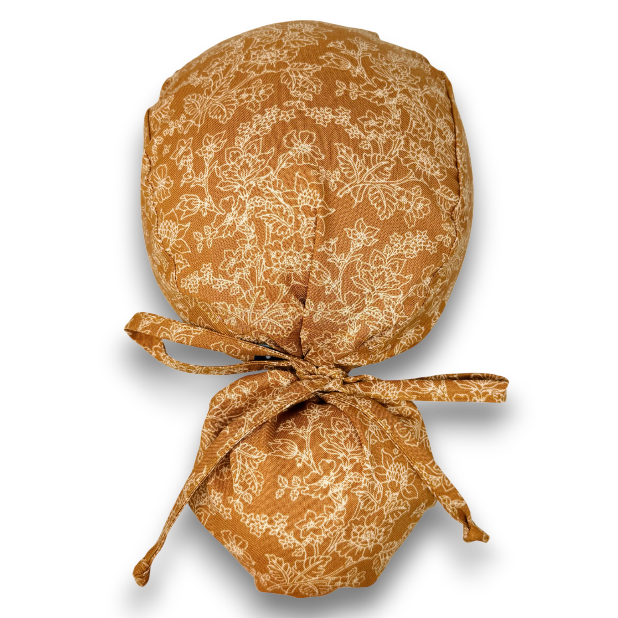 Fall Floral Ponytail scrub cap for women with satin lined option by Paradise Caps.