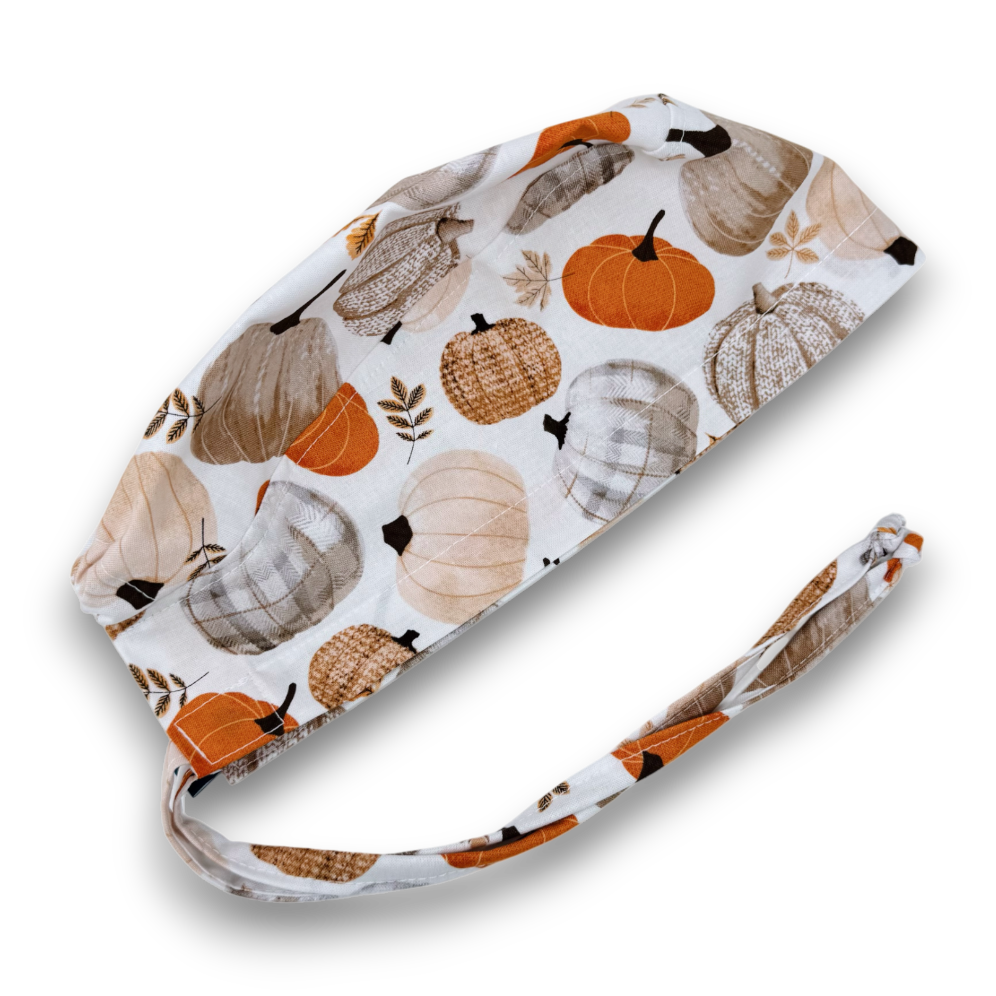 Pumpkin Men's Skull tie-back style surgical scrub cap by Paradise Caps.