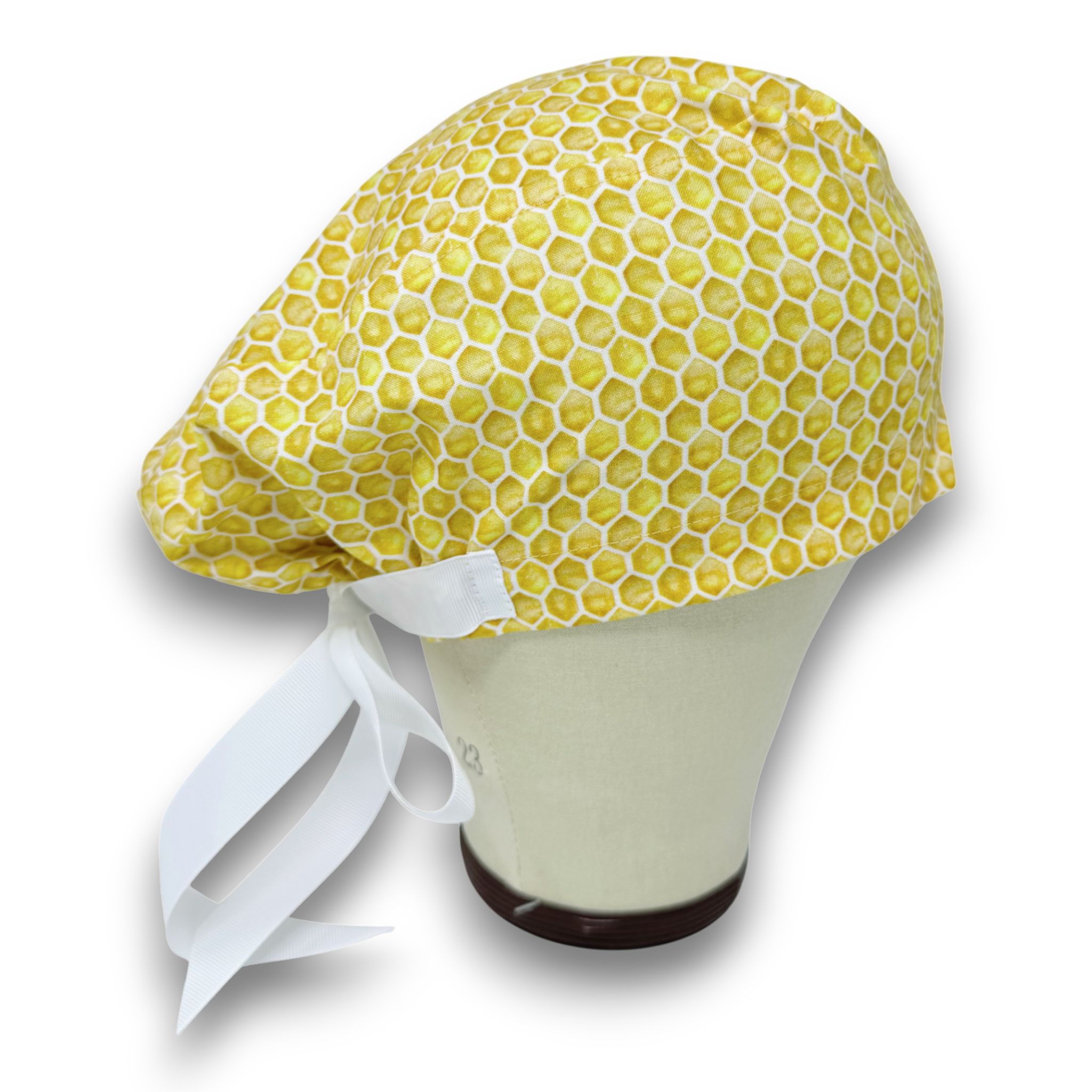 Honeycomb Euro scrub cap with ties for Women by Paradise Caps. Euro PLUS style.
