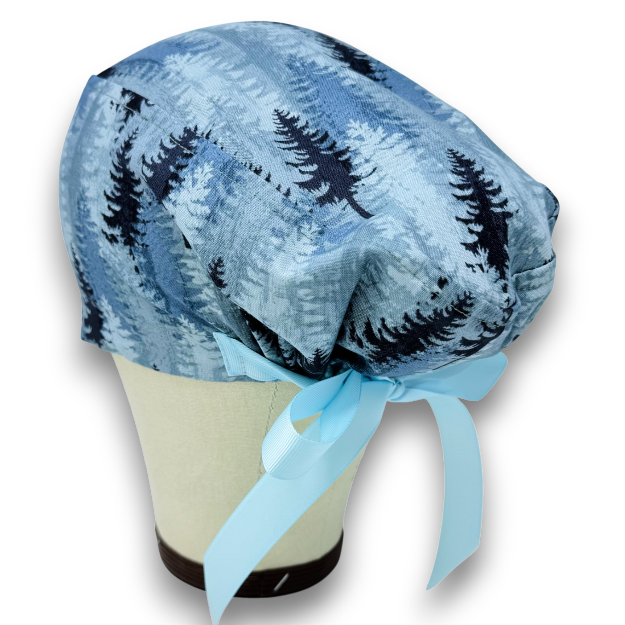 Forest Euro scrub cap with ties for Women by Paradise Caps. Euro PLUS style.