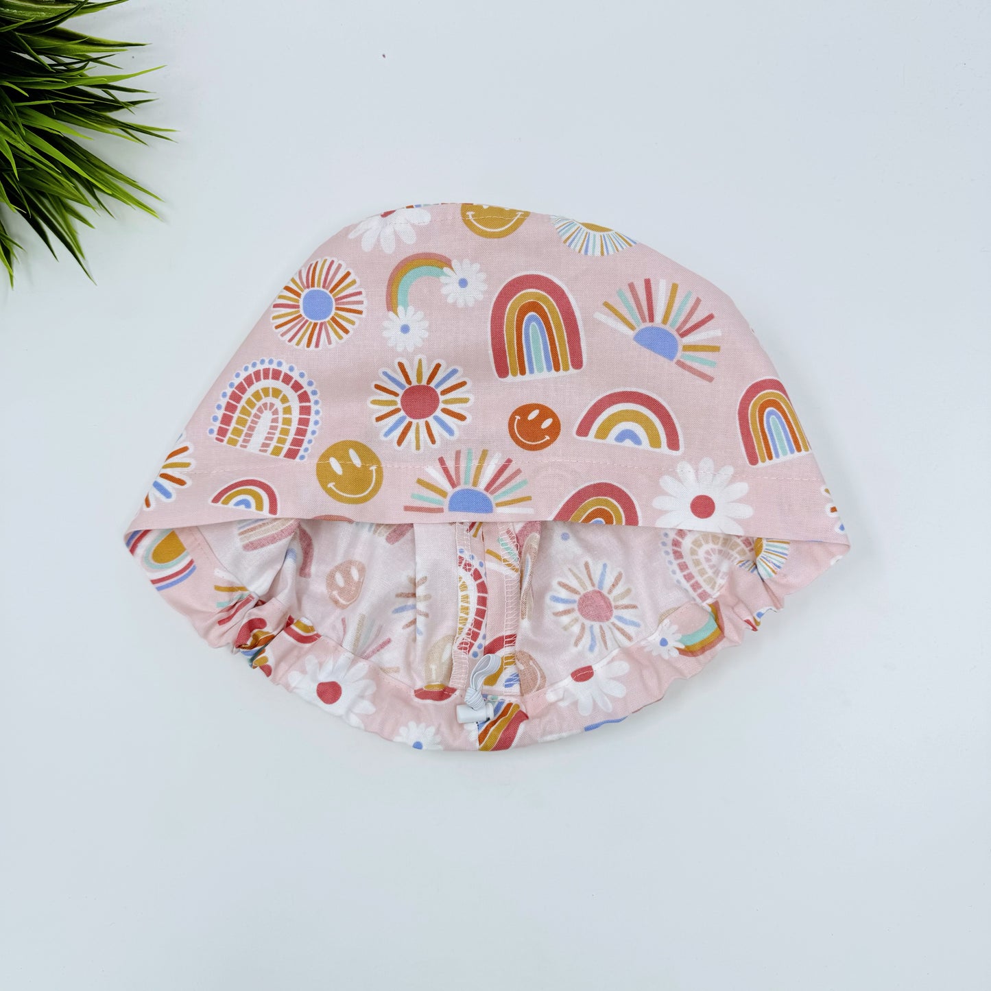 Retro Vibes Euro Scrub Cap for Women, Surgical cap Satin Lined Option