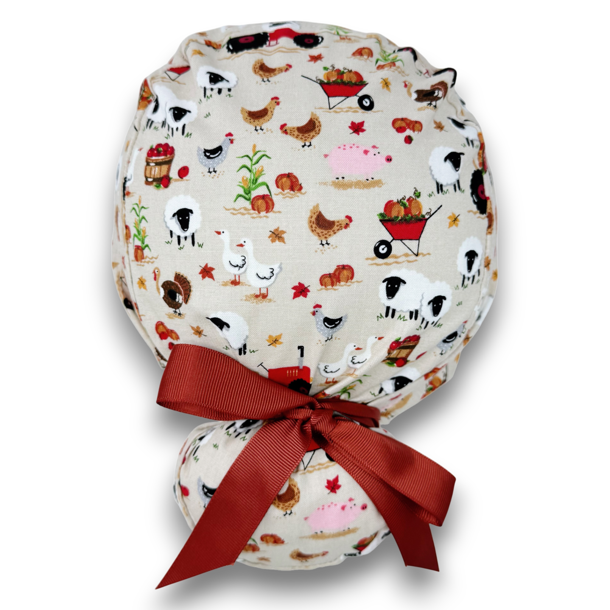 Harvest Farm Euro scrub cap with ties for Women by Paradise Caps. Euro PLUS style.