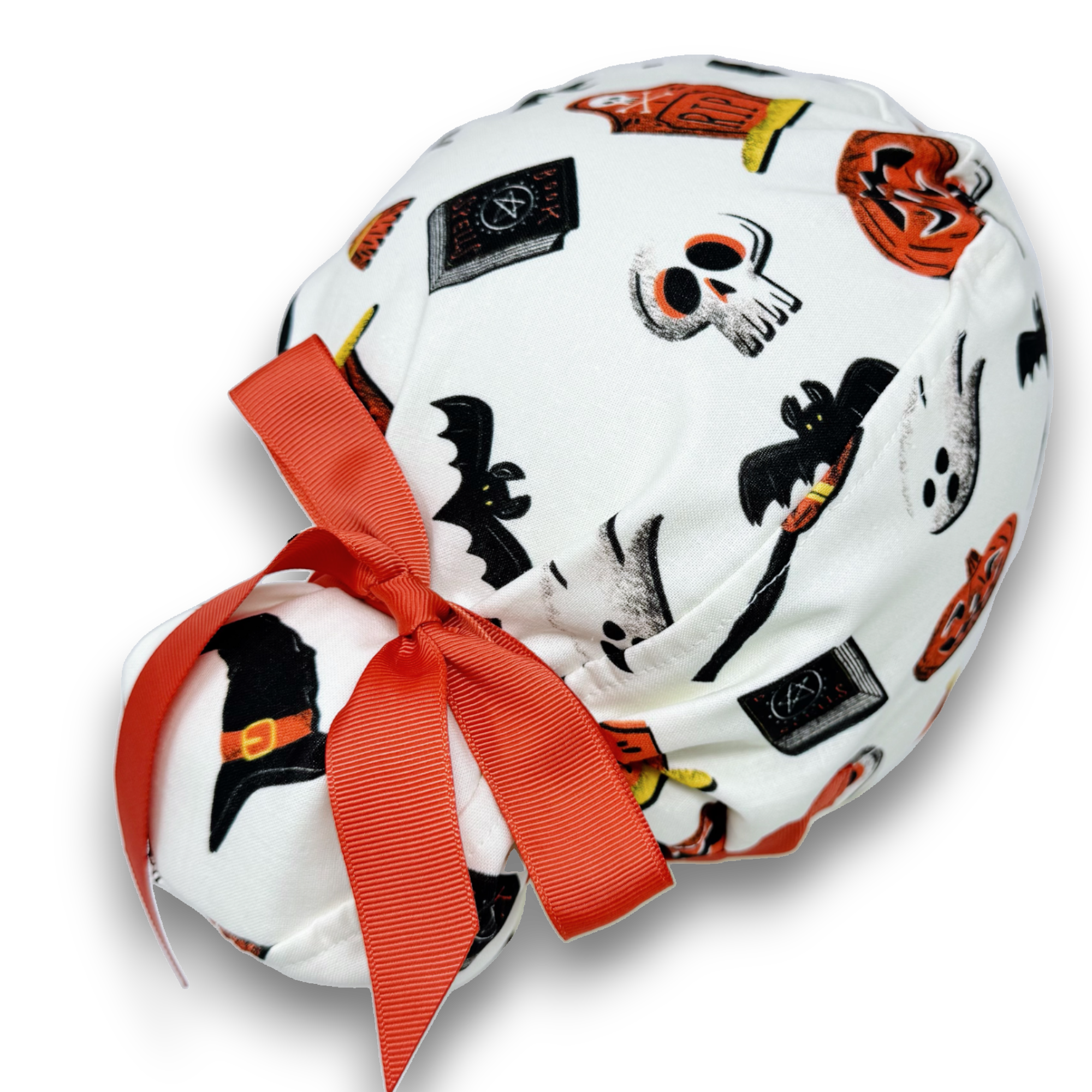 Spooky Euro scrub cap with ties for Women by Paradise Caps. Euro PLUS style.
