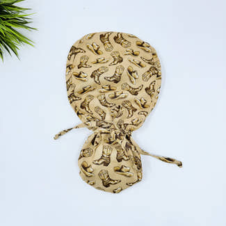 Cowboys Ponytail scrub cap for women with satin lined option by Paradise Caps.