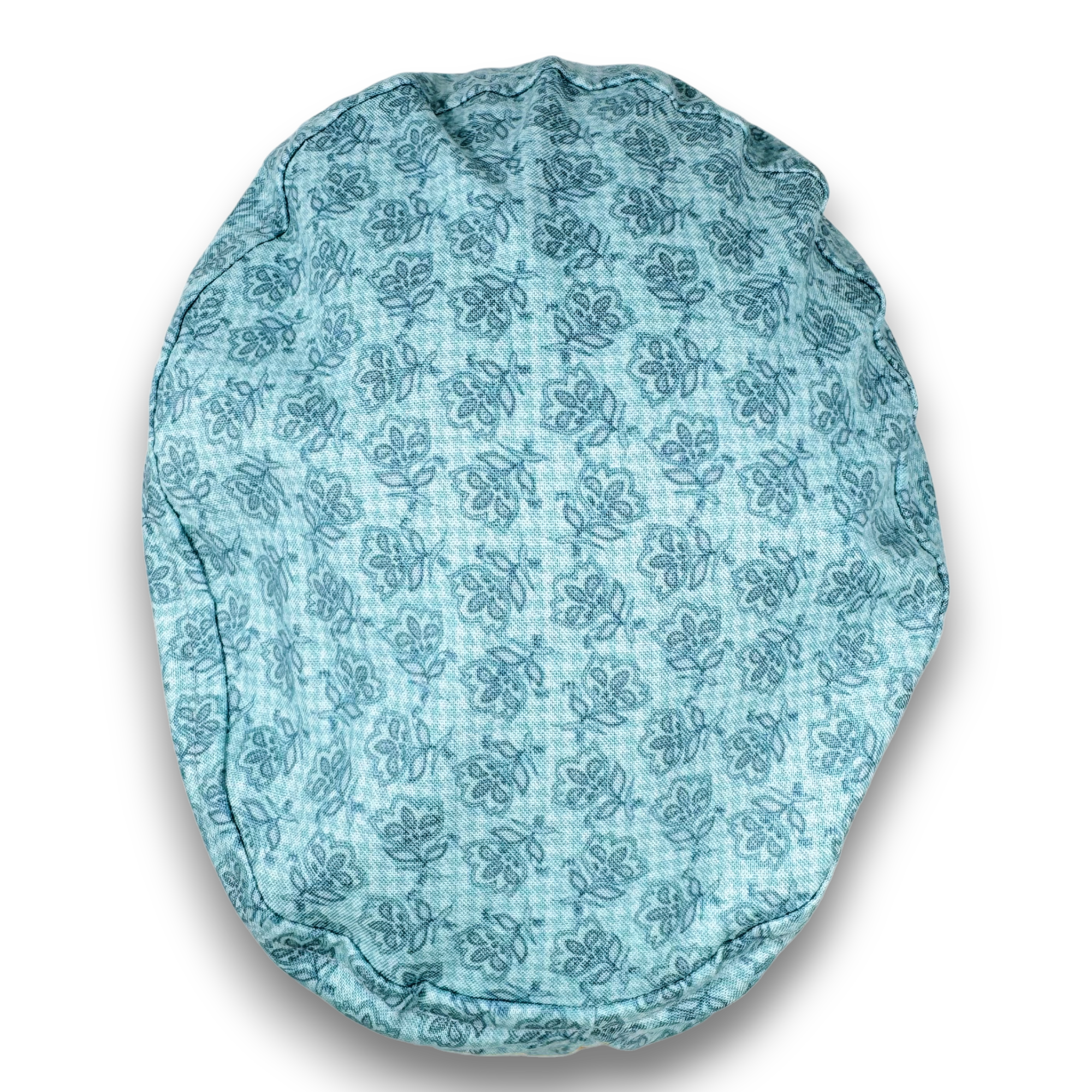 Floral Euro scrub cap for women, Blue European surgical hat with satin lined by Paradise Caps.