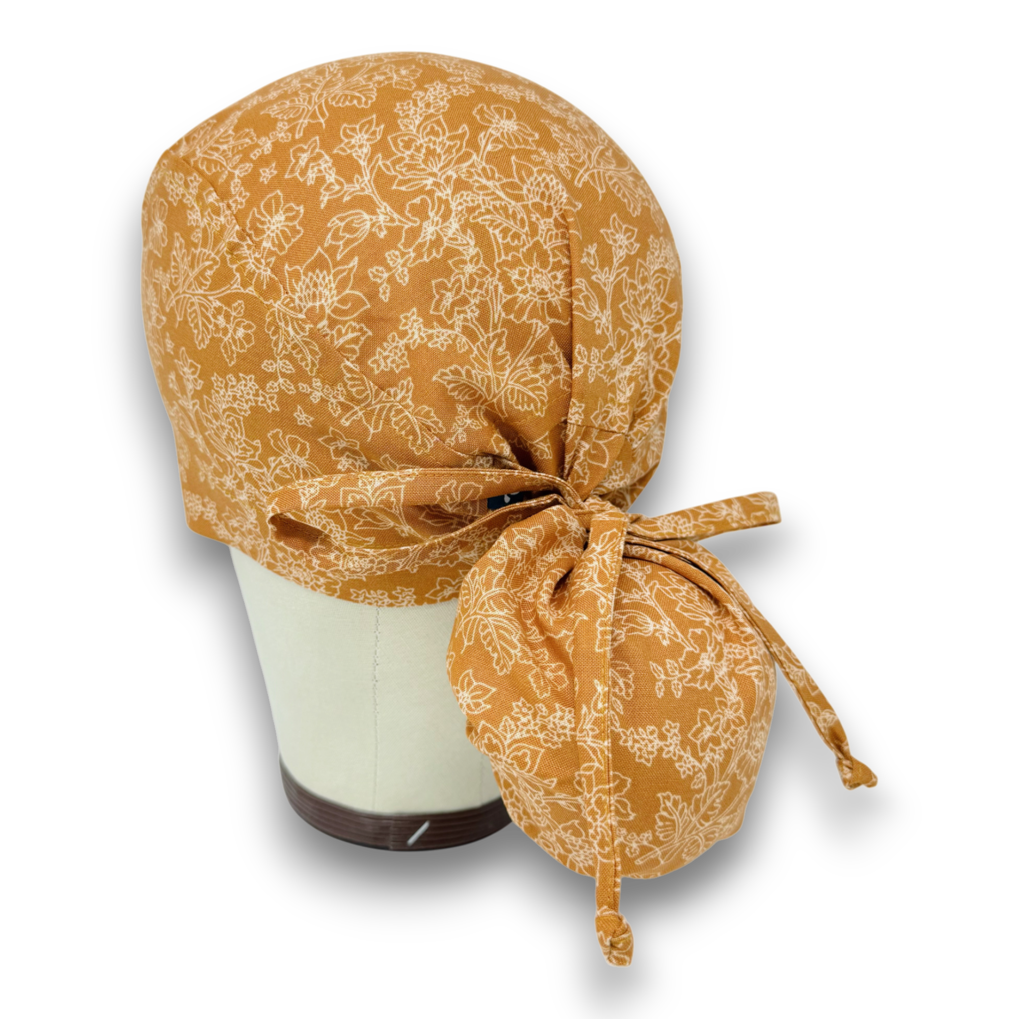 Fall Floral Ponytail scrub cap for women with satin lined option by Paradise Caps.