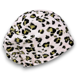 Pink leopard  Euro Scrub Cap for Women with Satin Lined Option by Paradise Caps.