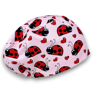 Ladybug Euro Scrub Cap for Women with Satin Lined Option by Paradise Caps.