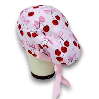 Valentine's day Euro scrub cap with ties for Women by Paradise Caps. Euro PLUS style.