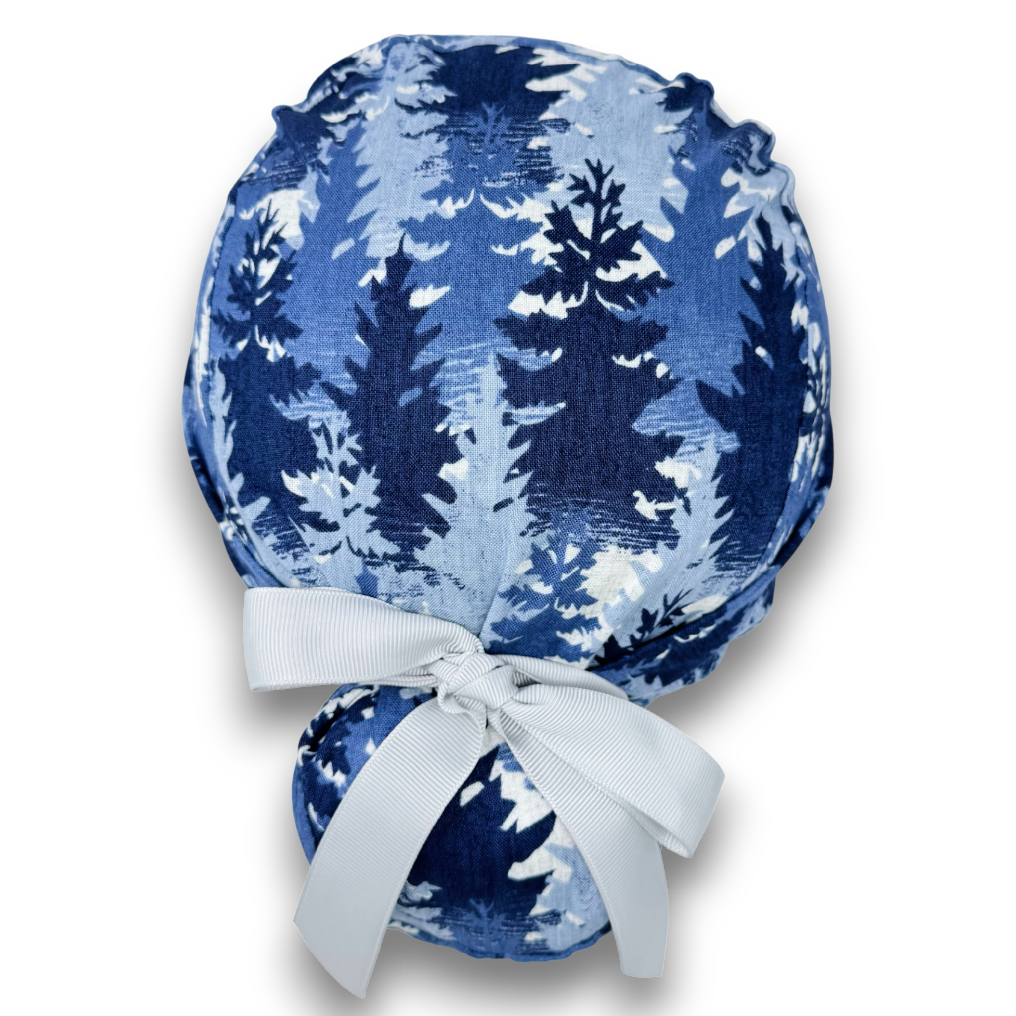 Winter forest Euro scrub cap with ties for Women by Paradise Caps. Euro PLUS style.