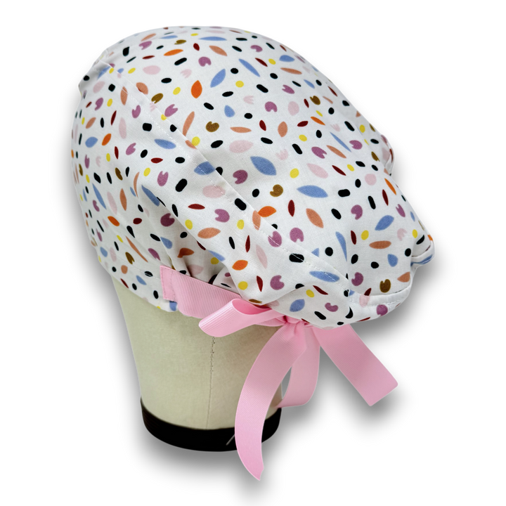 Euro scrub cap with ties for Women. Spring Petals European Surgical cap ...