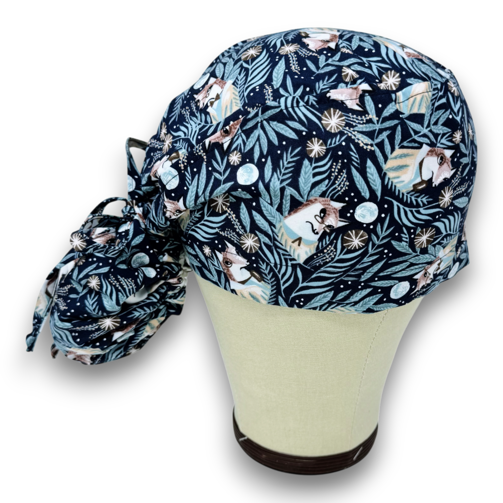 Fox Ponytail scrub cap for women with satin lined option by Paradise Caps.