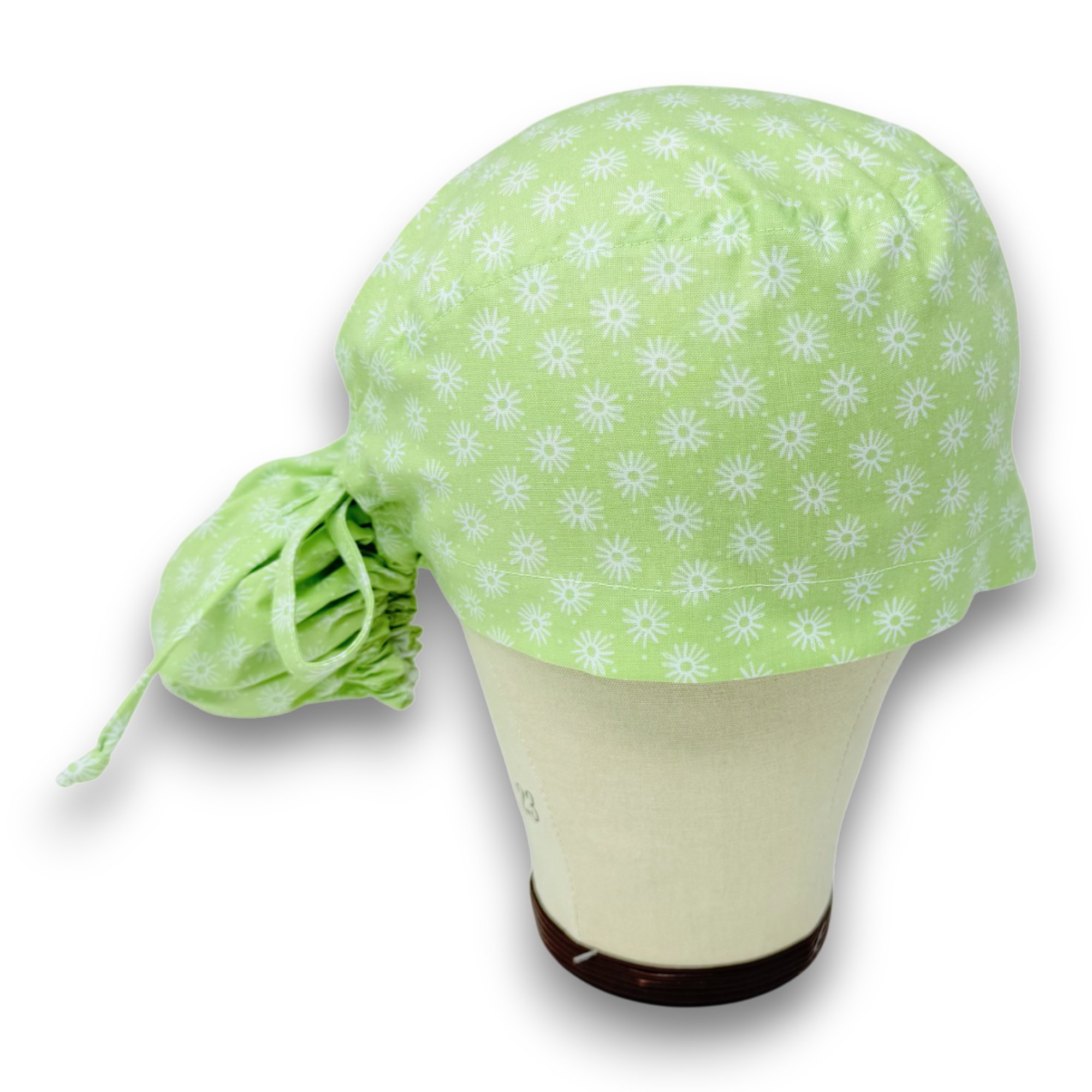 Spring Ponytail scrub cap for women with satin lined option by Paradise Caps.