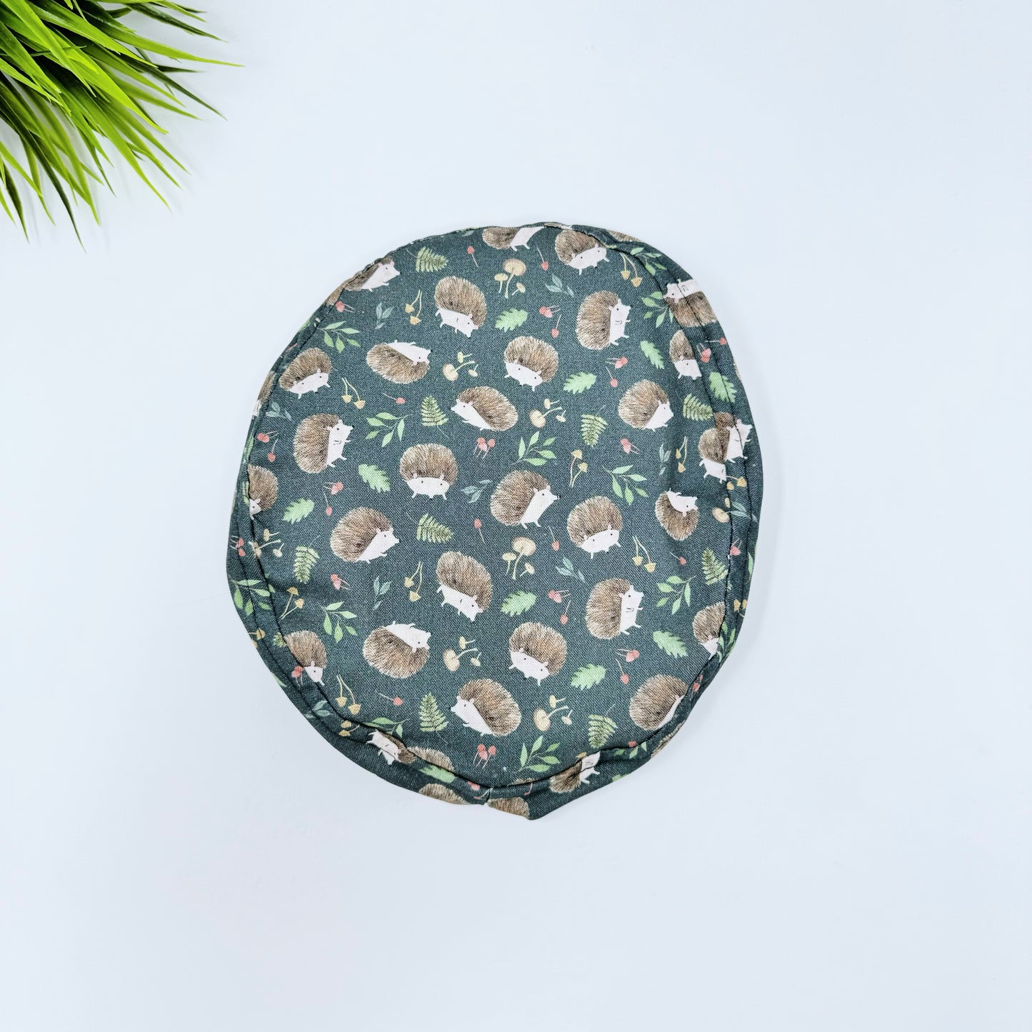 Hedgehog and Mushrooms Euro Scrub Cap for Women, Surgical cap Satin Lined Option