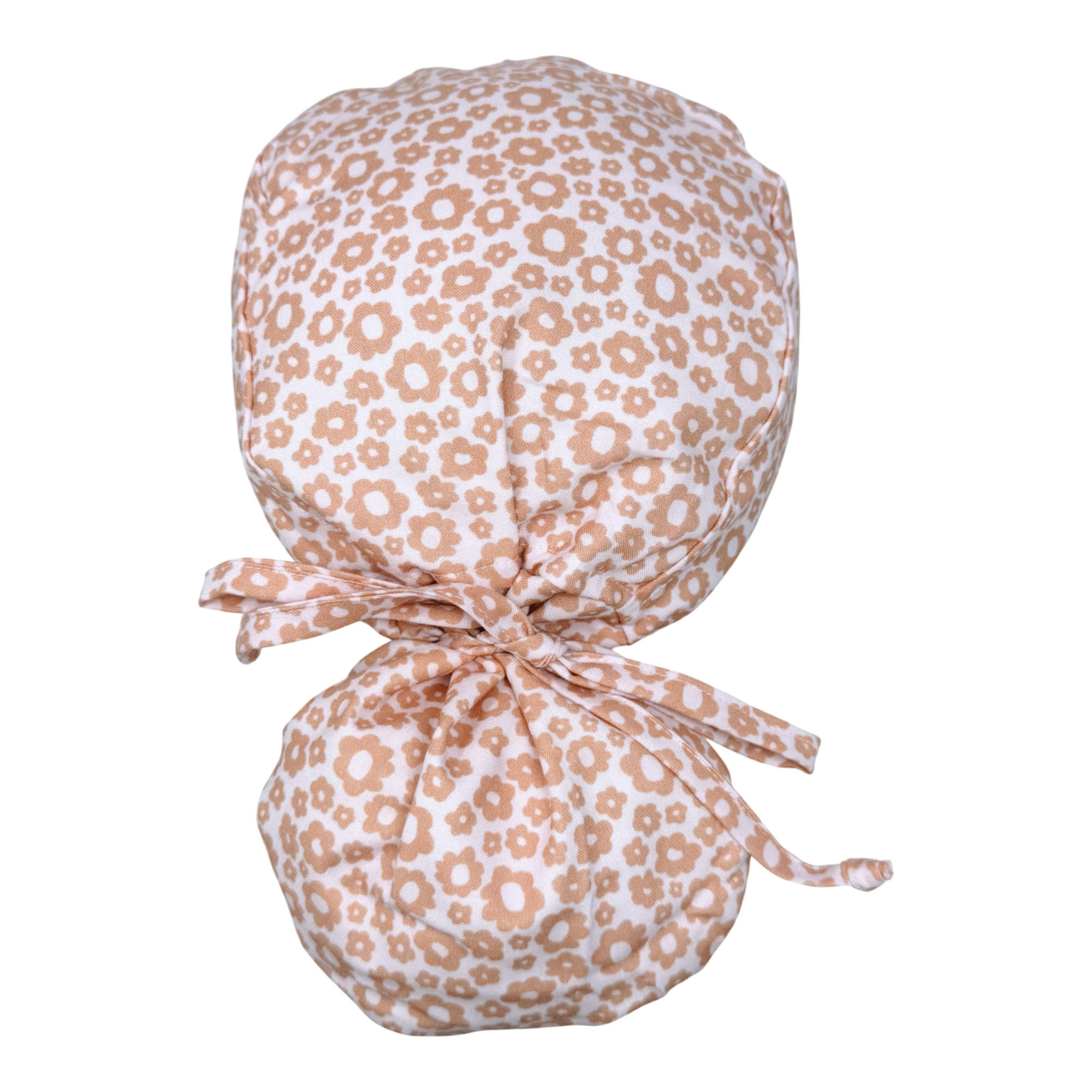 Pearl Flower Ponytail scrub cap for women with satin lined option by Paradise Caps.