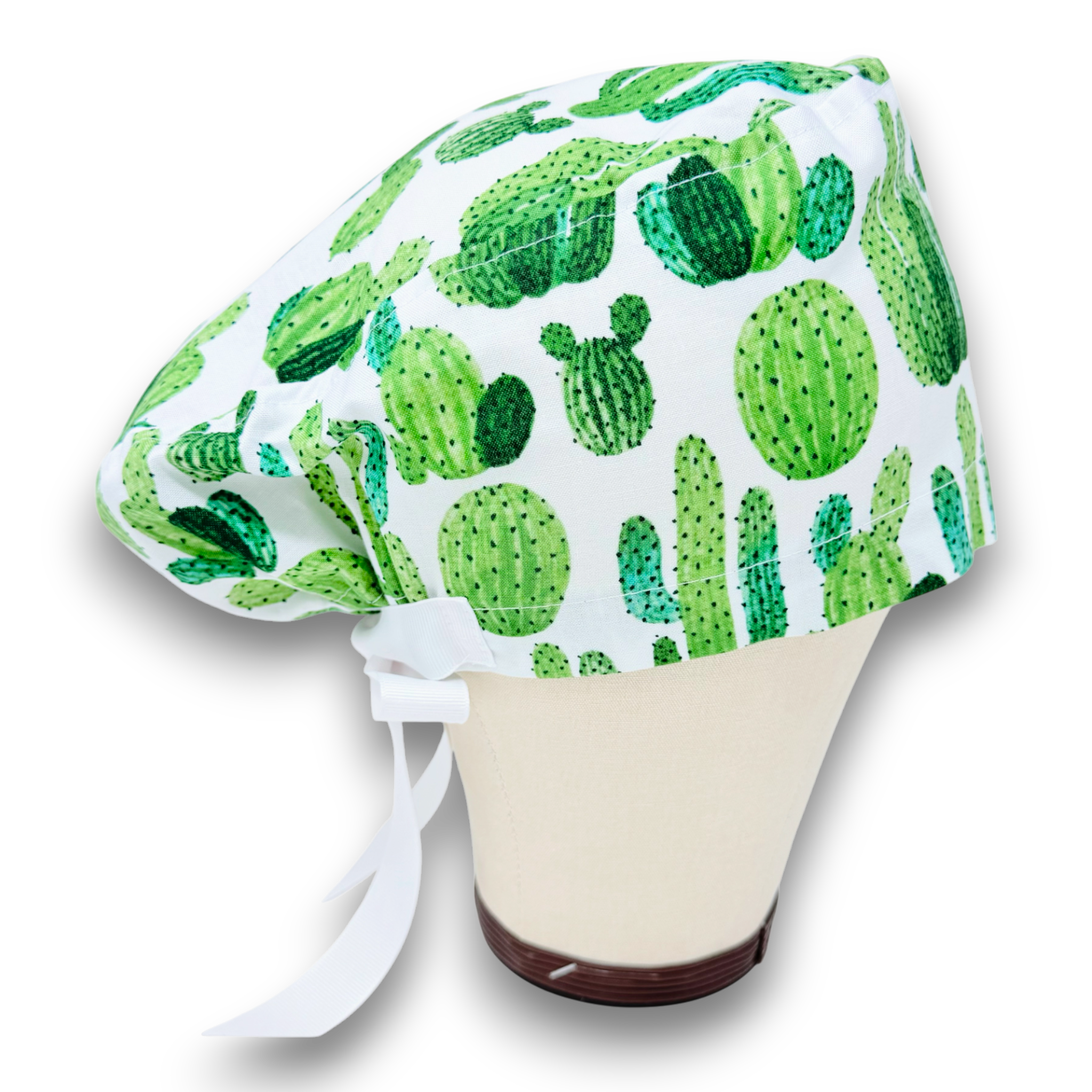 Cactus Euro scrub cap with ties for Women by Paradise Caps. Euro PLUS style.