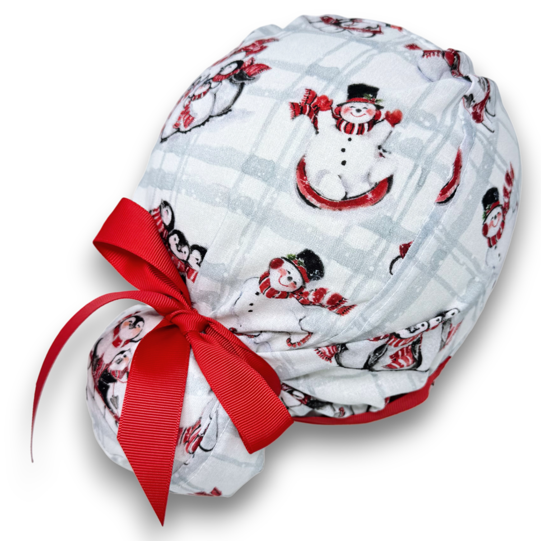 Penguin Euro scrub cap with ties for Women by Paradise Caps. Euro PLUS style.