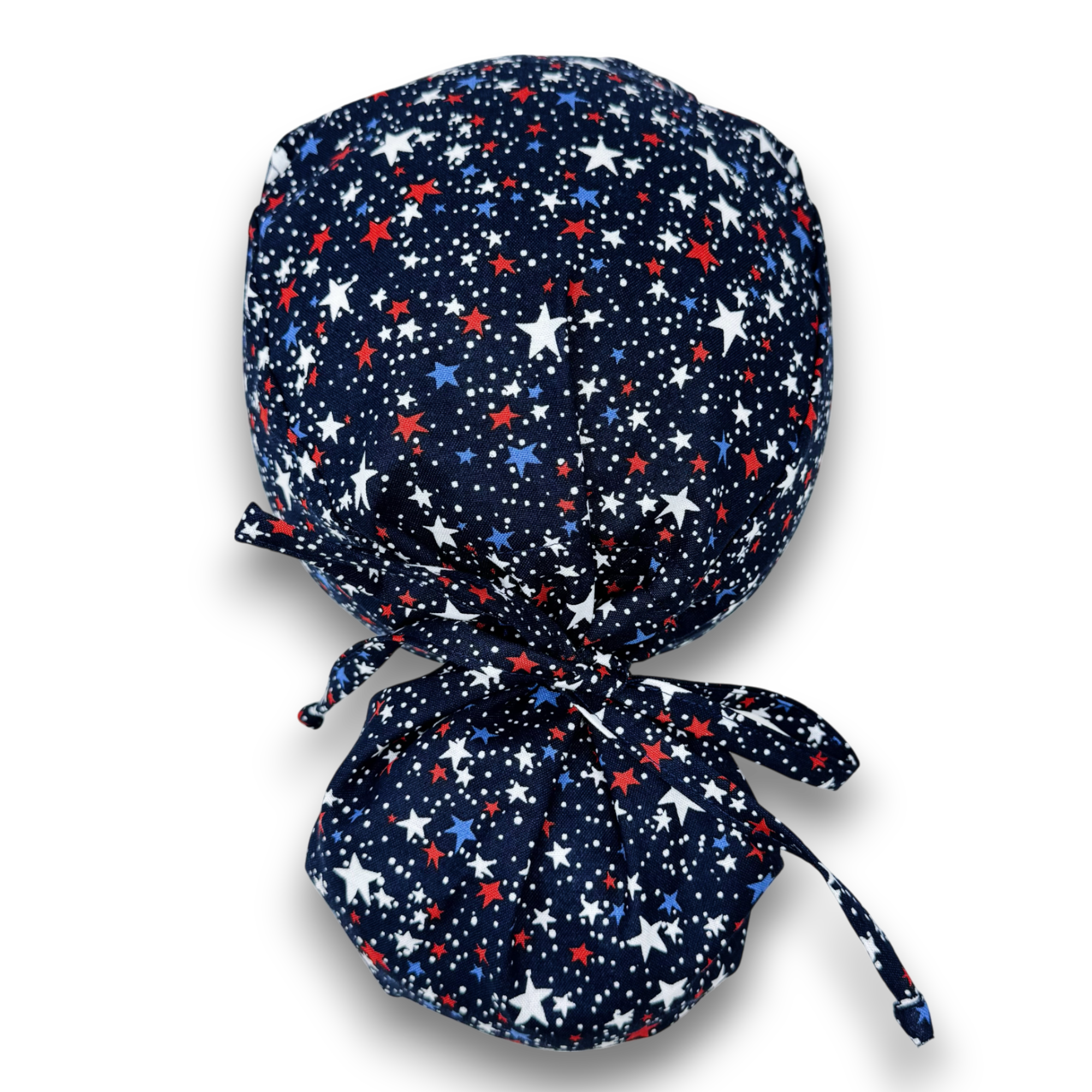 Star Ponytail scrub cap for women with satin lined option by Paradise Caps.