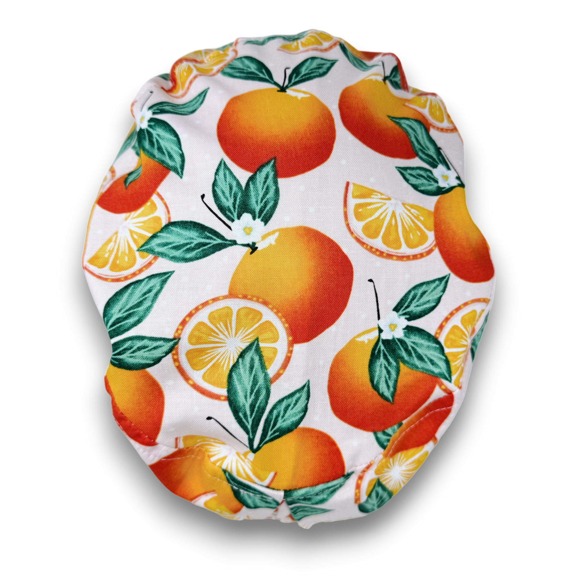 Orange Euro scrub cap with ties for Women by Paradise Caps. Euro PLUS style.