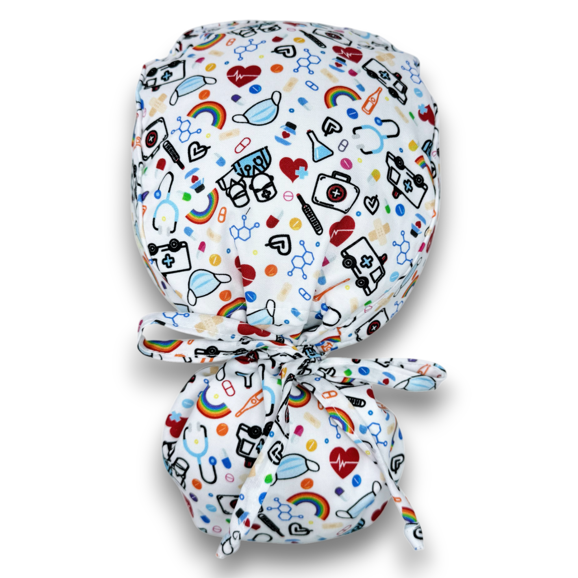 Medical Ponytail scrub cap for women with satin lined option by Paradise Caps.